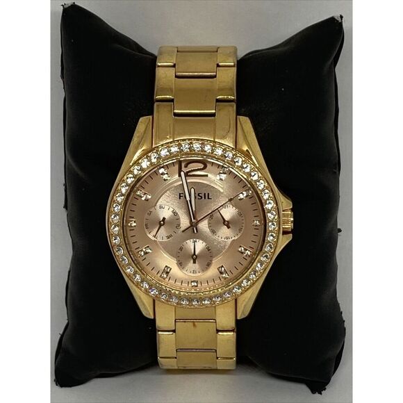 Fossil Riley ES2811 Women's Rose Gold Stainless Steel Analog Dial Watch JK668 - Picture 3 of 12